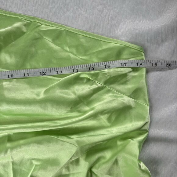 Flounce London Dress Womens Size 10 One Shoulder Mini Dress In Lime Satin NWT - Picture 7 of 7